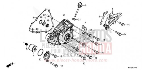 PANNEAU CARTER-MOTEUR G. CRF450RH de 2017
